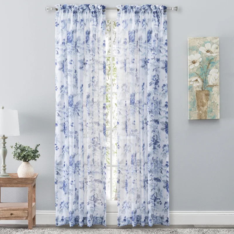 Whimsical Sheer Rod Pocket Curtain Panel, 54"W x 63"L