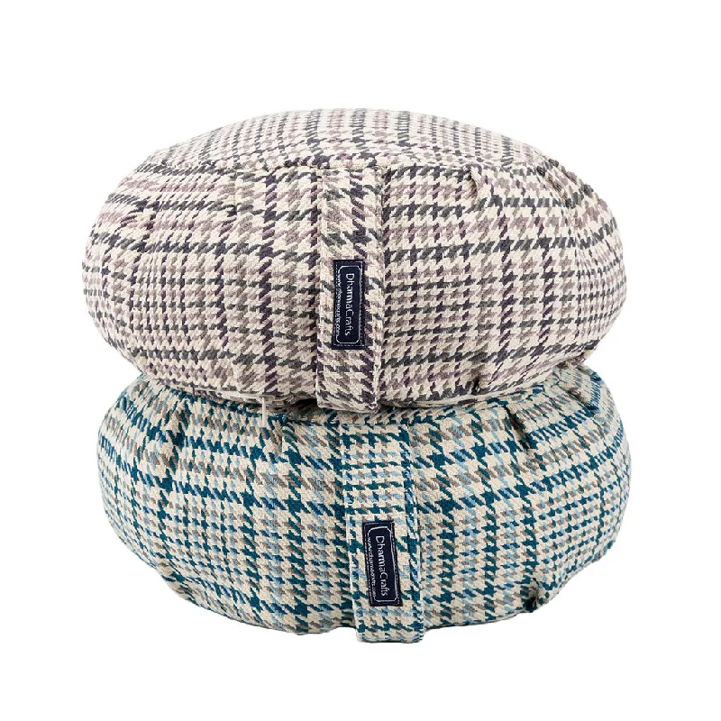 Houndstooth Plaid Buckwheat Hull Zafu