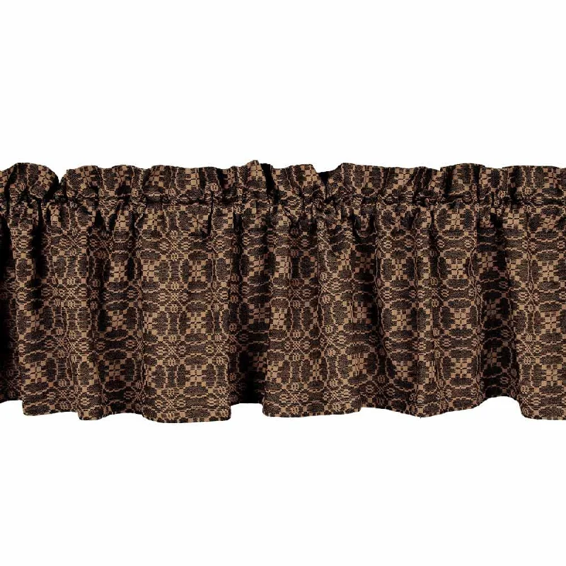 Black Tan Marshfield Jacquard Valance Lined VL106011