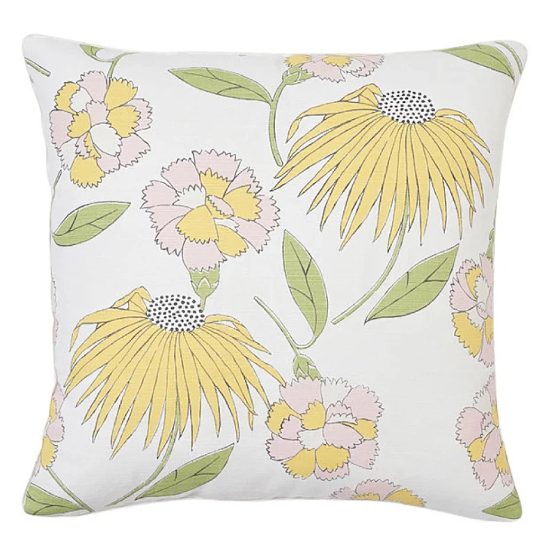 Pink Lemonade Floral Bouquet 18" Throw Pillow