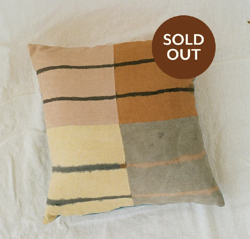 Agnes Hand Painted Naturally Dyed Patchwork Pillow