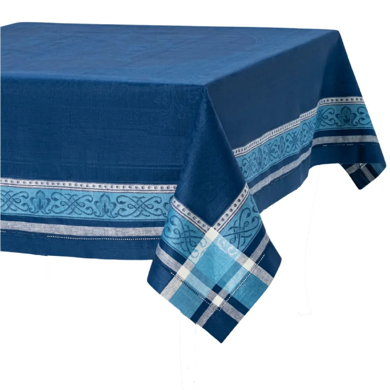 Linen Rectangular Astra Tablecloth, Shades of Blue