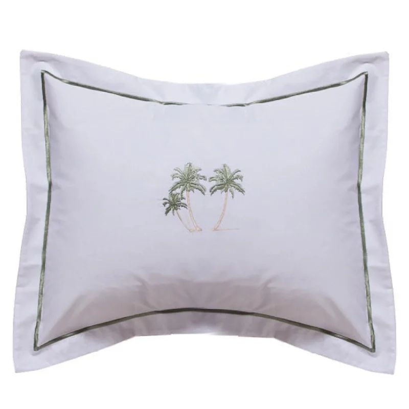 Boudoir Pillow Cover in Three Palm Trees Green