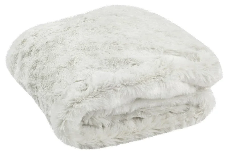 White Faux Chinchilla Throw Blanket