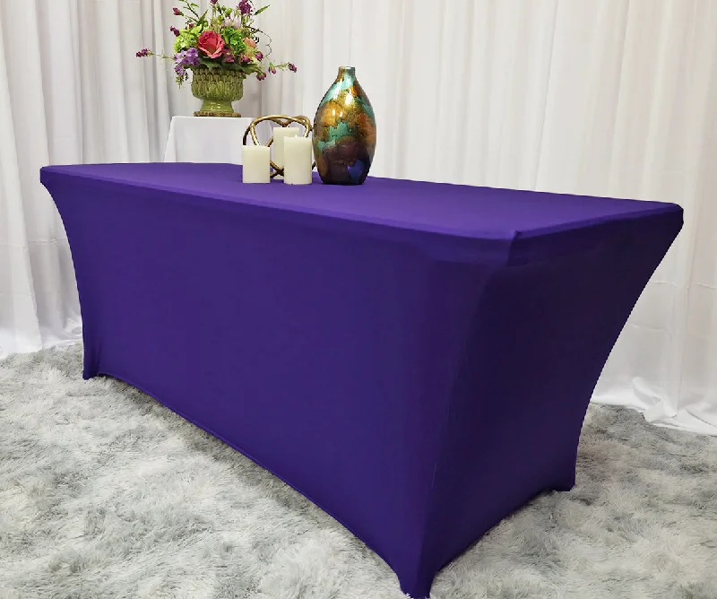 6 Ft Rectangular Spandex (220 GSM) Table Cover - Regency Purple (1pc)