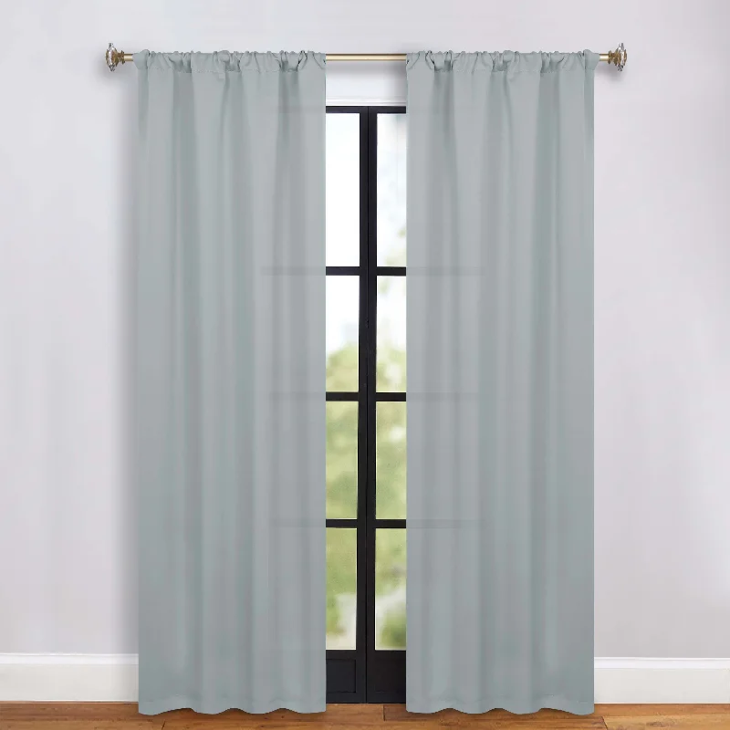 Solid Room Darkening Rod Pocket Blackout Curtain Panels, Set of 2