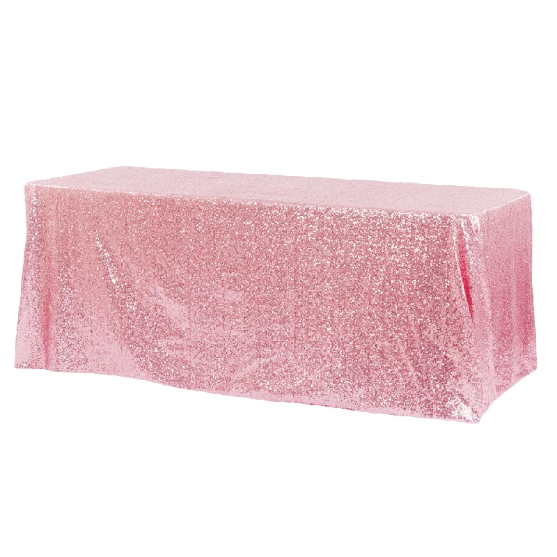 Glitz Sequin 90"x132" Rectangular Tablecloth - Pink