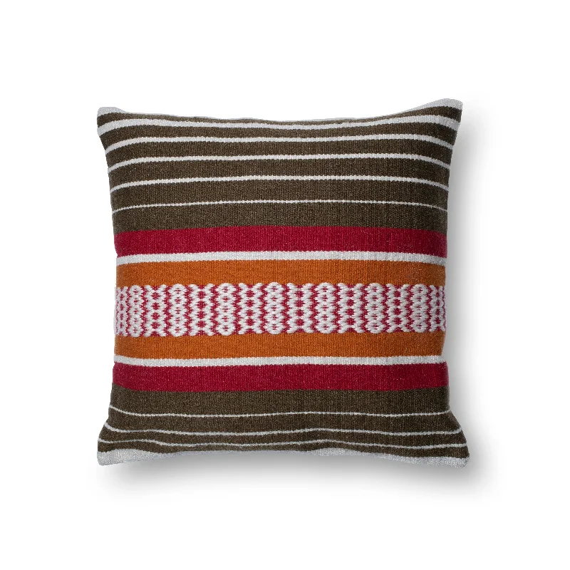 Brown & Multi Indoor/Outdoor Pillow