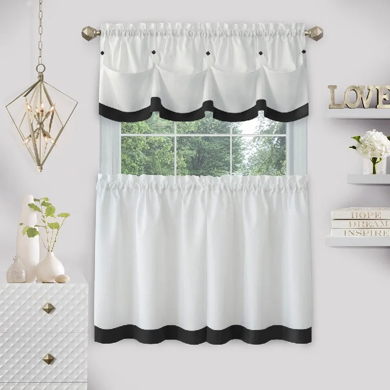 Lana Window Curtain Tier Pair and Valance Set