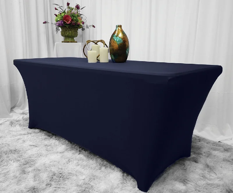 5 Ft Rectangular Spandex (220 GSM) Table Cover - Navy Blue (1pc)