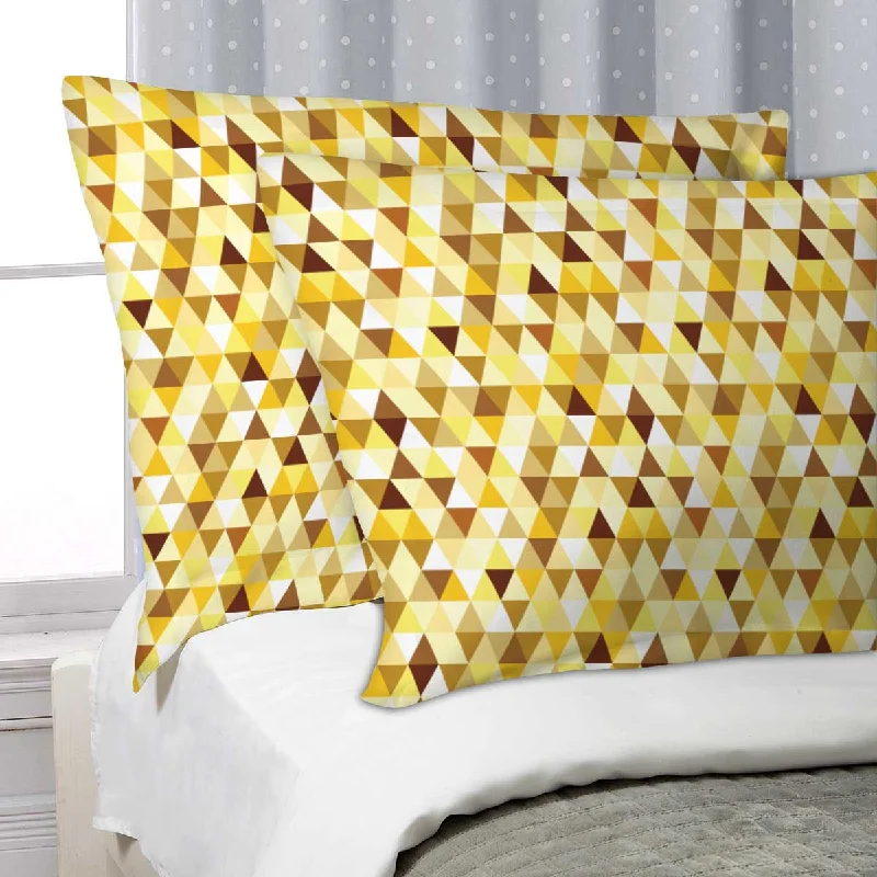 ArtzFolio Gold Triangle Pillow Cover Case