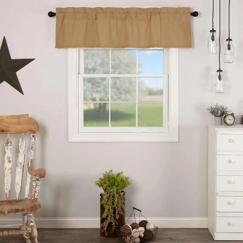 Simple Life Flax Khaki Valance Curtain 16x60 VHC Brands