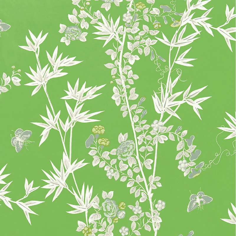 Jardin De Chine Fabric in Porcelain Jade Green