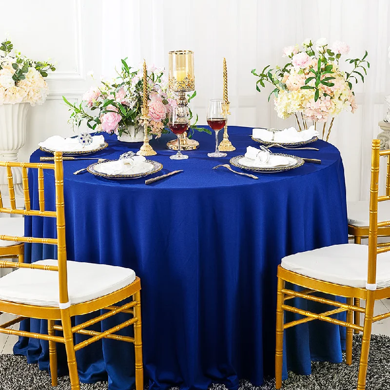 120" Seamless Round Scuba (Wrinkle-Free) (240 GSM) Tablecloth - Royal Blue (1pc)