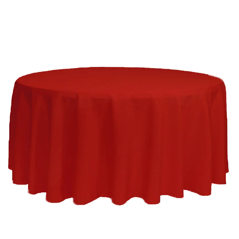 132 inch Polyester Round Tablecloth Red