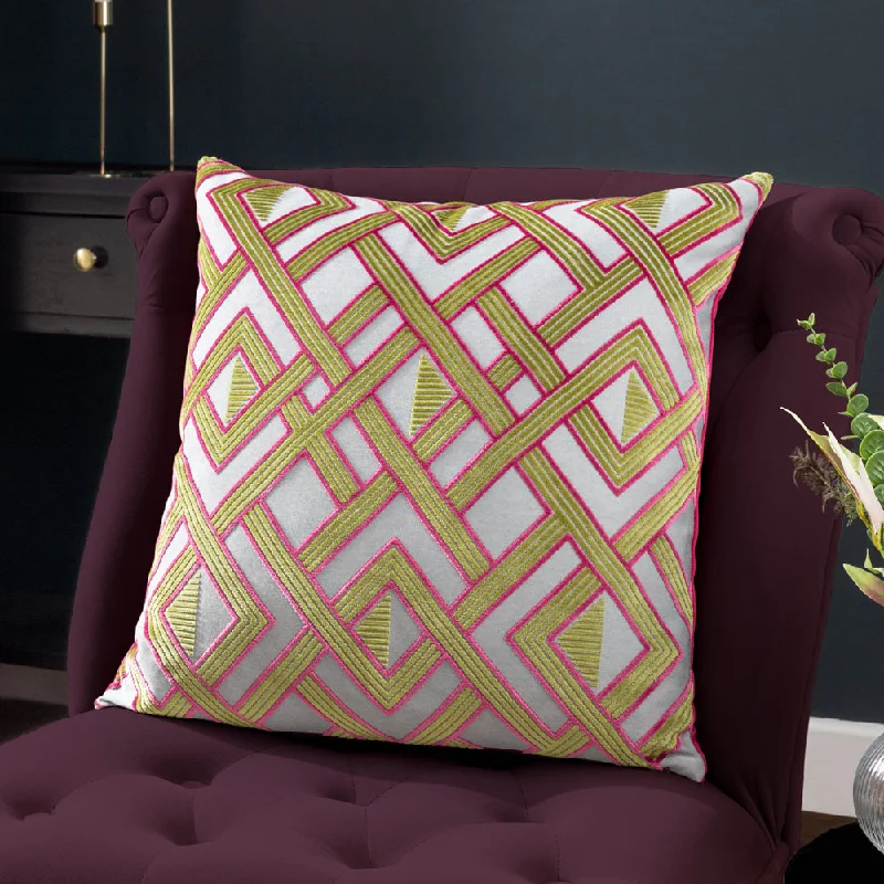 Henley Cushion Lime/Pink