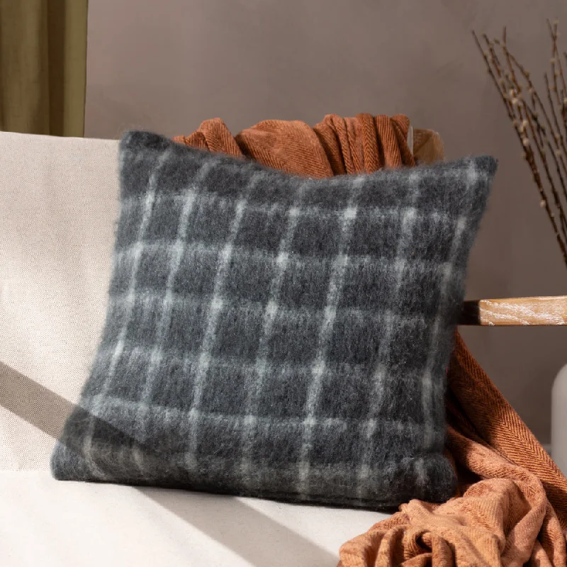 Yarrow Check Cushion Storm Grey