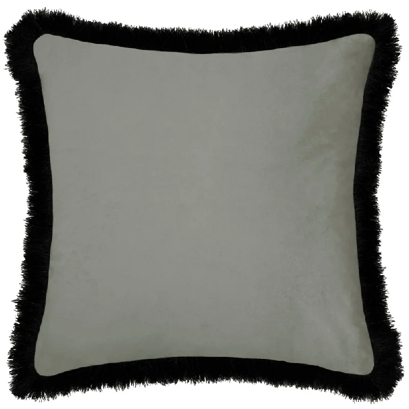 Loreto Velvet Feather Cushion Fog