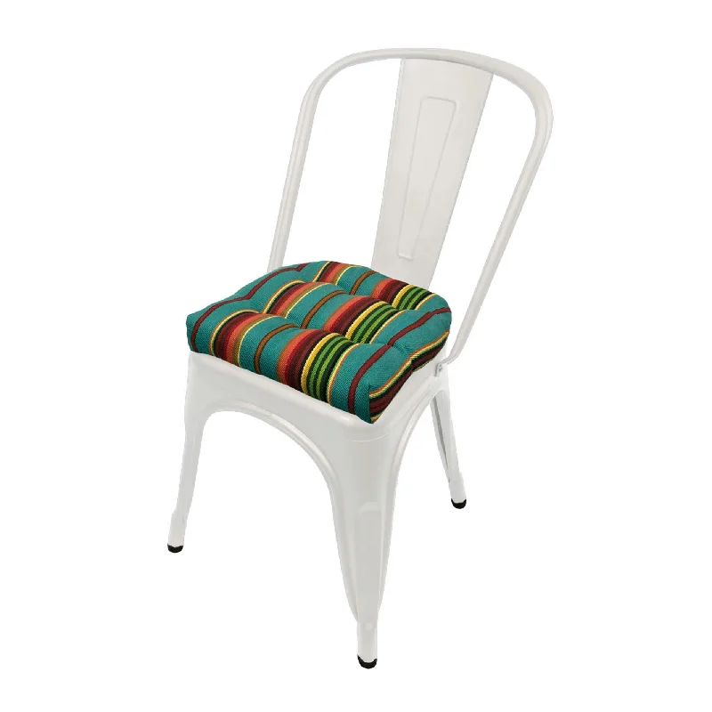 Santa Fe Serape Stripe Industrial Chair Cushion - Latex Foam Fill Reversible