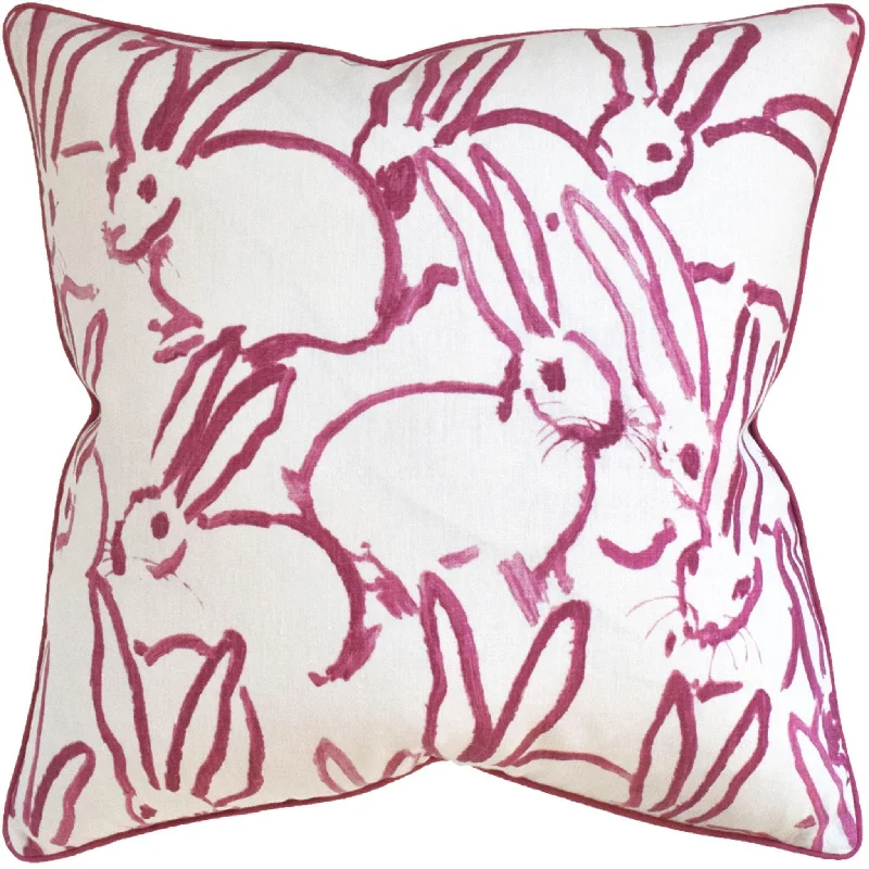 Pink Bunny Design Decorative Square Throw Pillow