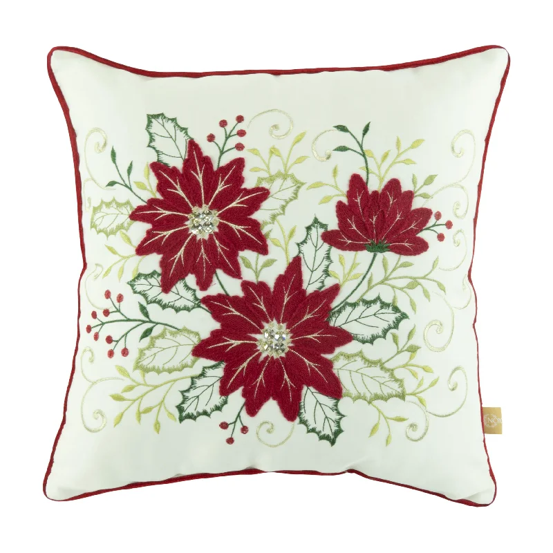 Poinsettia Meadow 20x20 Throw Pillow