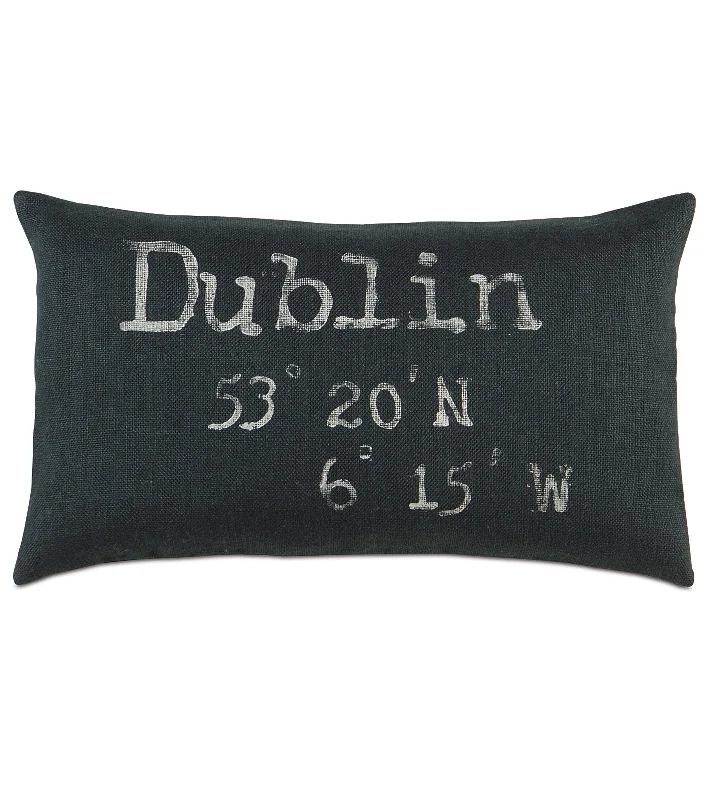 Dublin Coordinates Burlap Lumbar Pillow Cover 15x26