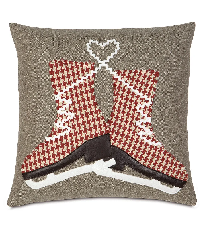 Nordic Holidays Skate the Cold Away Throw Pillow Cover 20x20