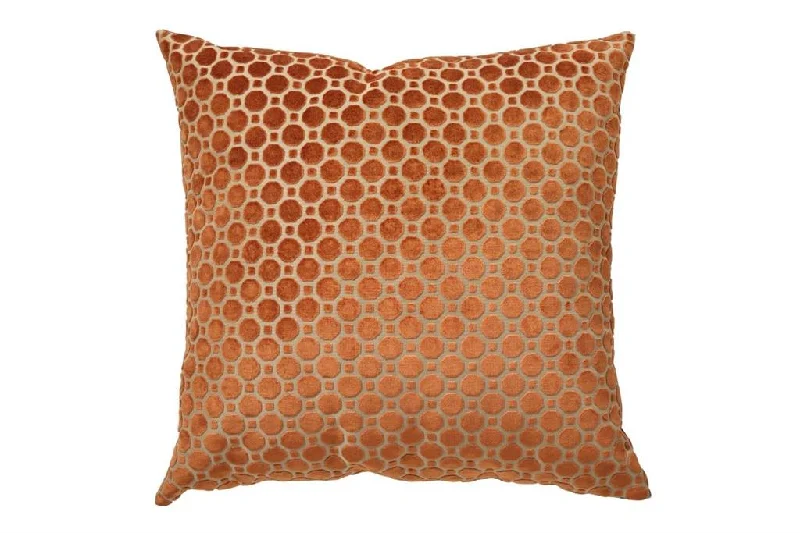 LARGE SQUARE BROWN THROW PILLOW WITH GEOMETRIC PATTERN