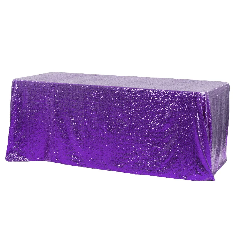 Glitz Sequin 90"x132" Rectangular Tablecloth - Purple