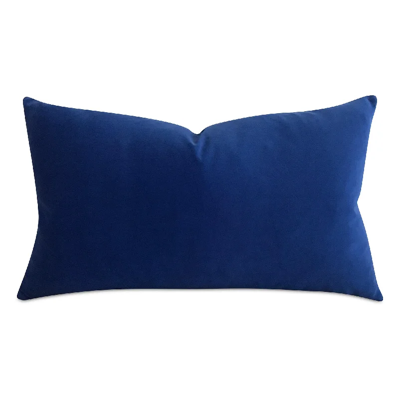 Deep Blue Velvet Lumbar Pillow Cover 15x26