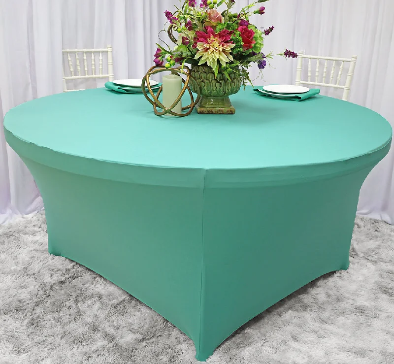 5 Ft Round Spandex (220 GSM) Table Cover - Tiff Blue/Aqua Blue (1pc)