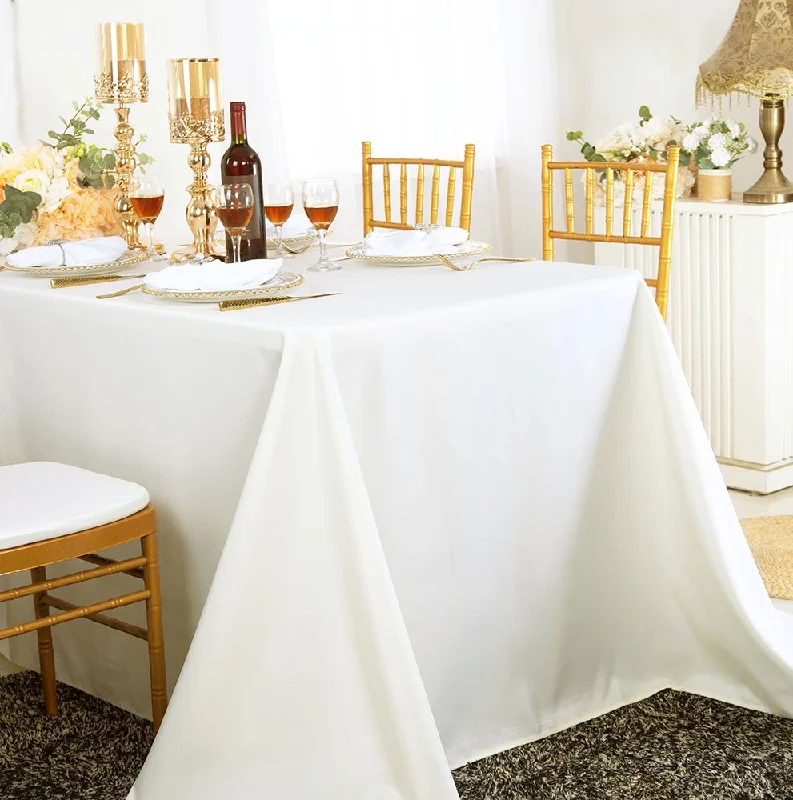 72"x120" Seamless Rectangular Polyester (220 GSM) Tablecloth - Ivory (1pc)