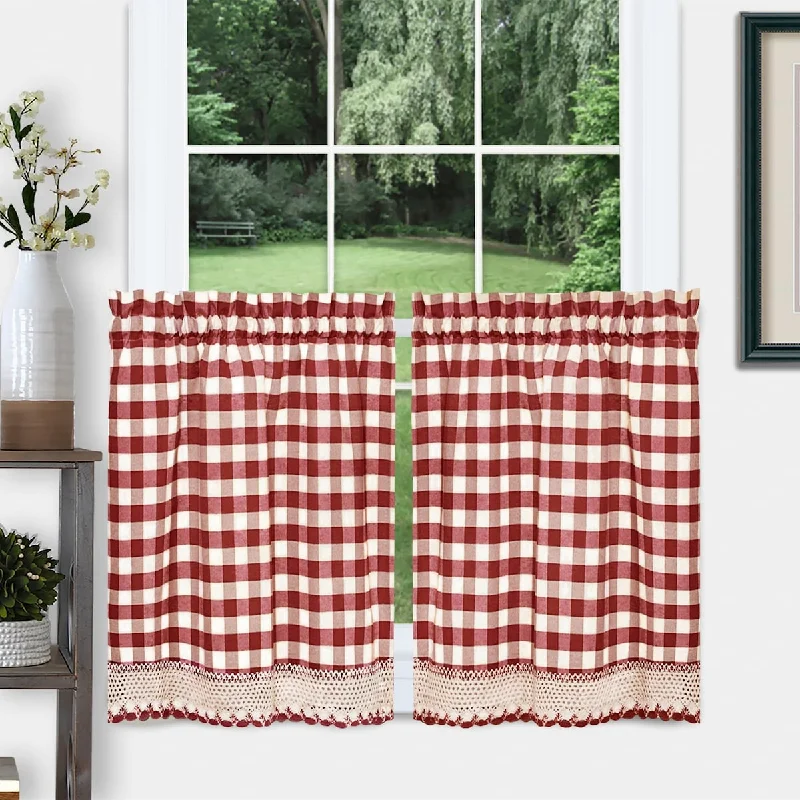 Achim Buffalo Check Window Curtain Tier Pair - 58x36