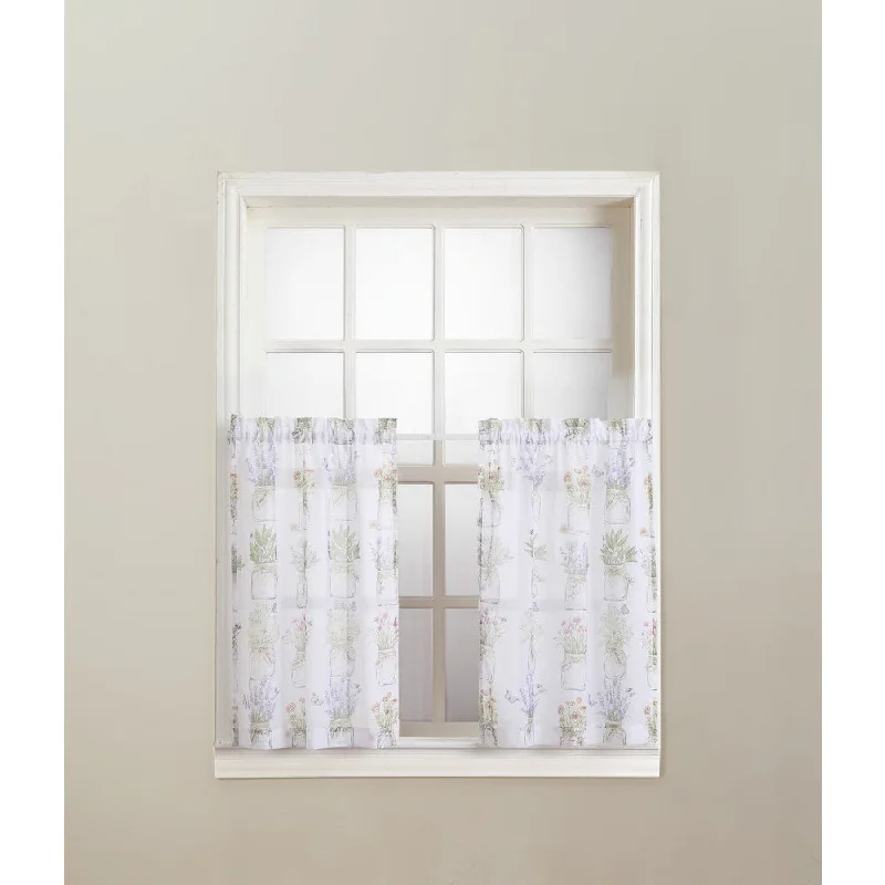 No. 918 Eve's Garden Rod Pocket Window Tier (Pair)