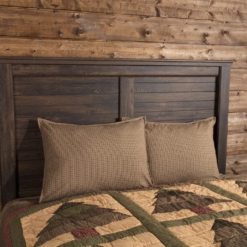 Green Rustic Bedding VHC Sequoia Sham Cotton Plaid