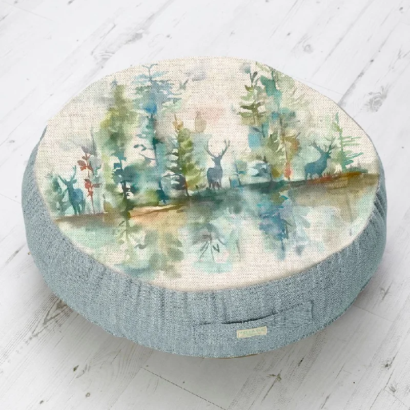 Wilderness Printed Floor Cushion Aqua