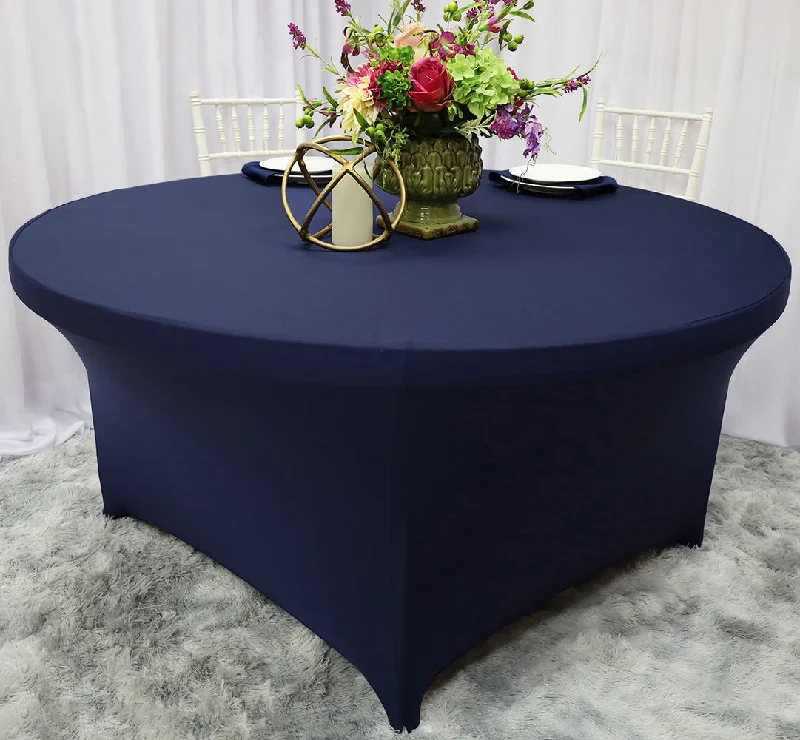 6 Ft Round Spandex (220 GSM) Table Cover - Navy Blue (1pc)