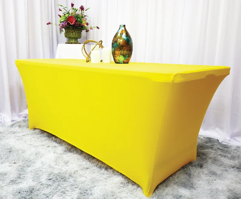 6 Ft Rectangular Spandex (220 GSM) Table Cover - Canary Yellow (1pc)