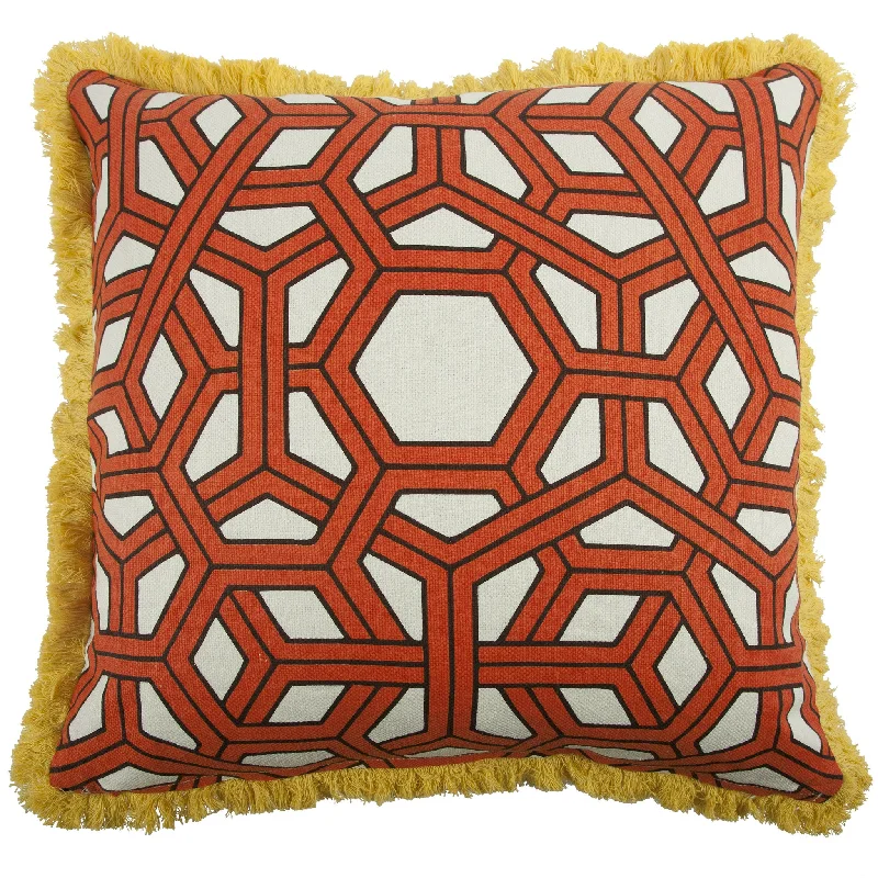 Hexagon 22" Linen/Cotton Pillow in Alcazar