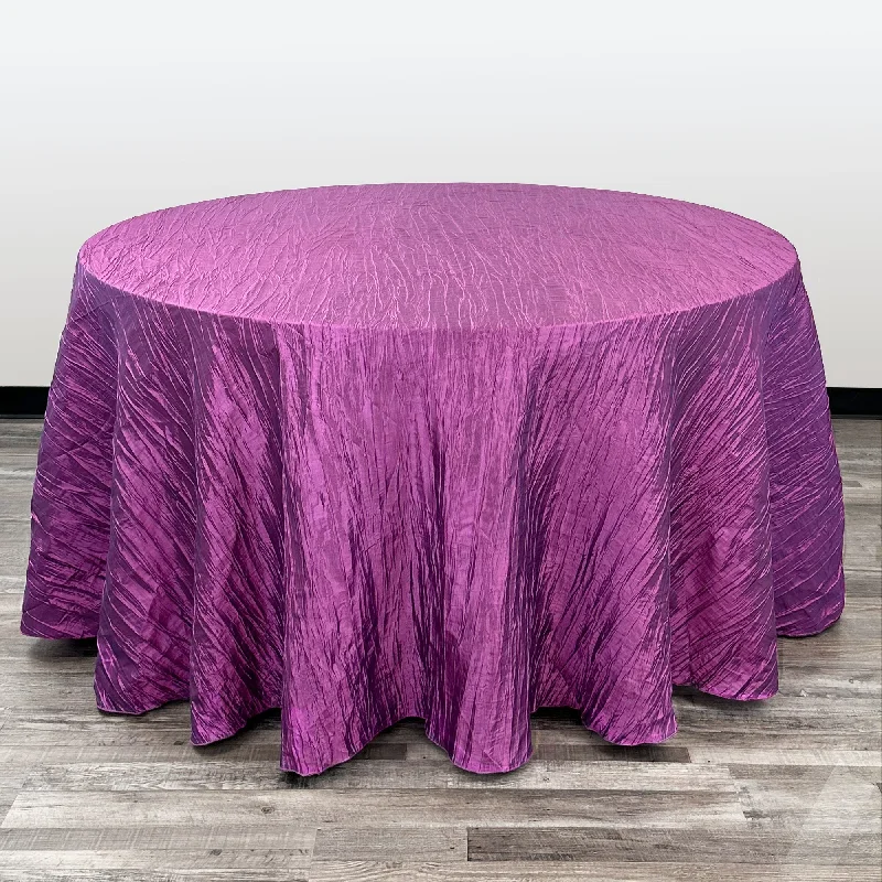 120 inch Crinkle Taffeta Round Tablecloth Purple