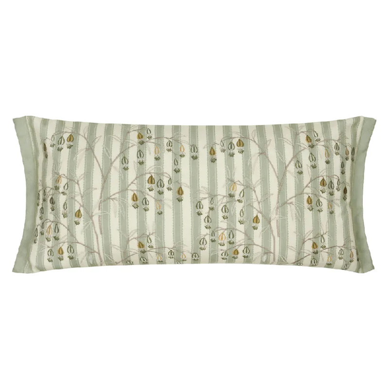 Chinese Lanterns Embroidered Cushion Sage