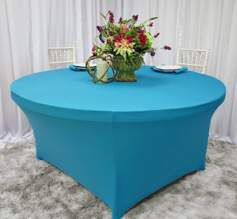 6 Ft Round Spandex (220 GSM) Table Cover - Turquoise (1pc)