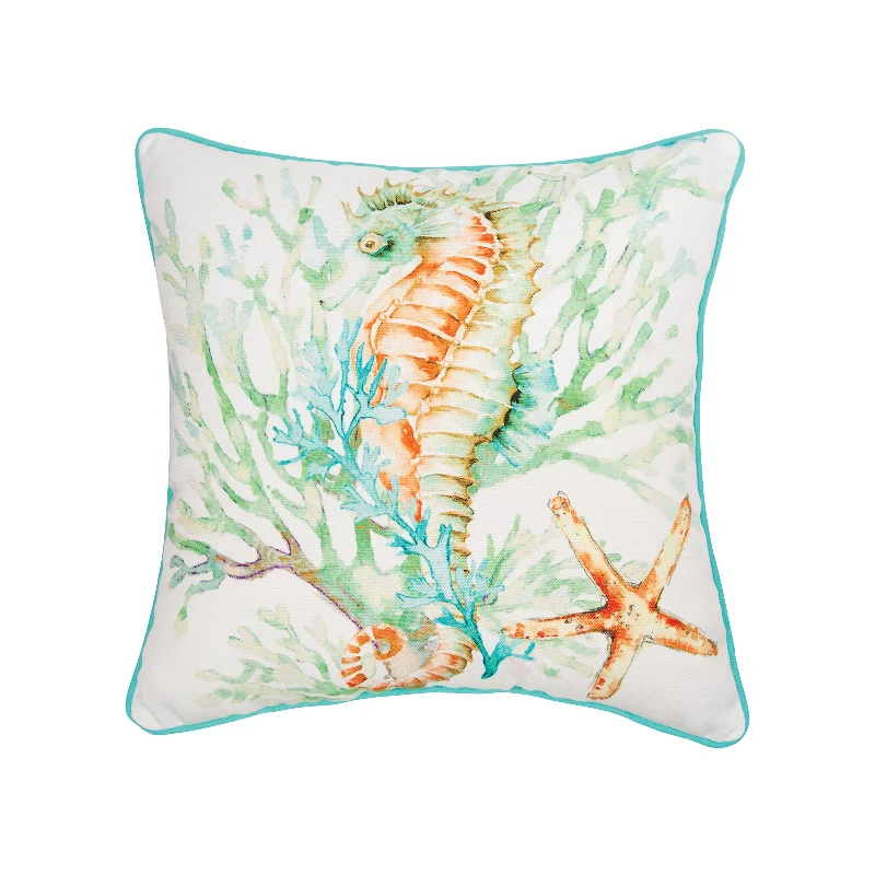 Colorful Seahorse Decorative Pillow