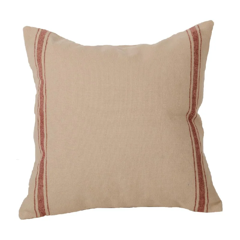 Grain Sack Barn Red Grain Sack Stripe Barn Red Pillow PL164017