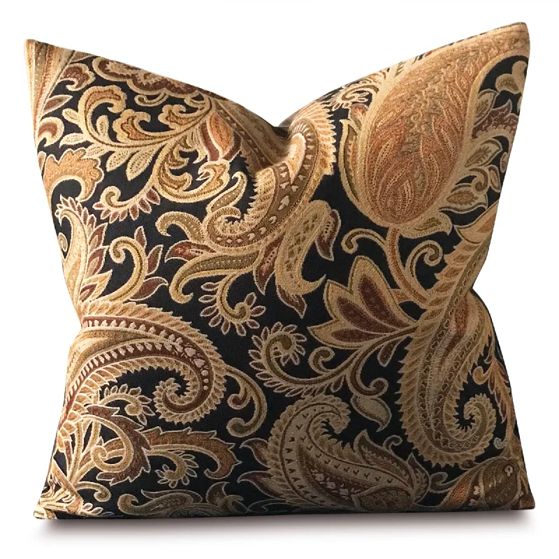 Antique Paisley Floral Throw Pillow Cover 20x20