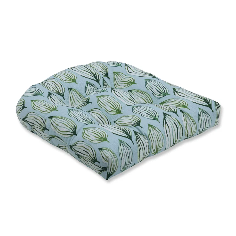 Tropical Leaf Verte Wicker Seat Cushion