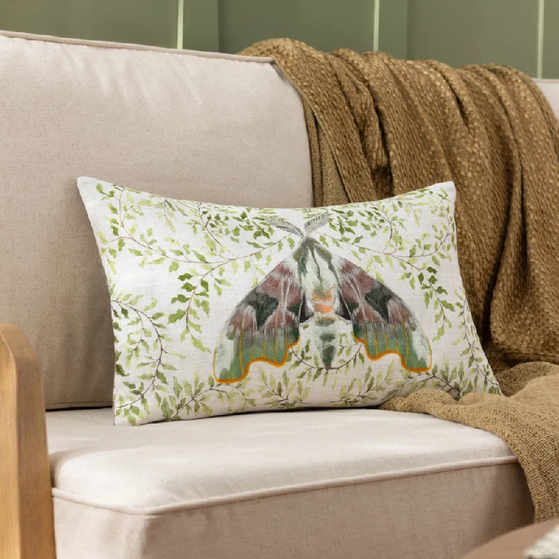 Shugborough Moth Traditional Cushion Multicolour