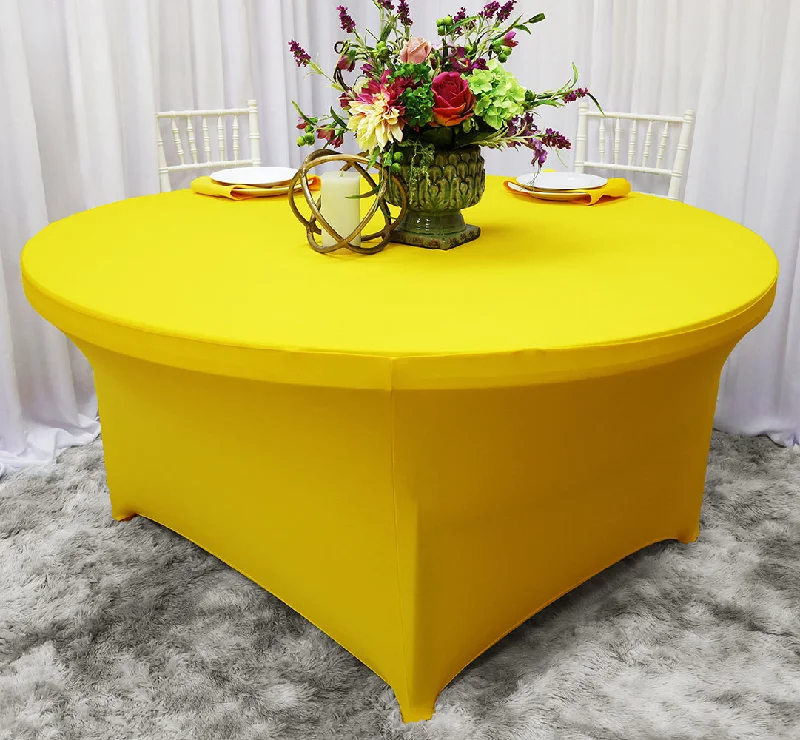 5 Ft Round Spandex Table Cover - Canary Yellow (1pc)