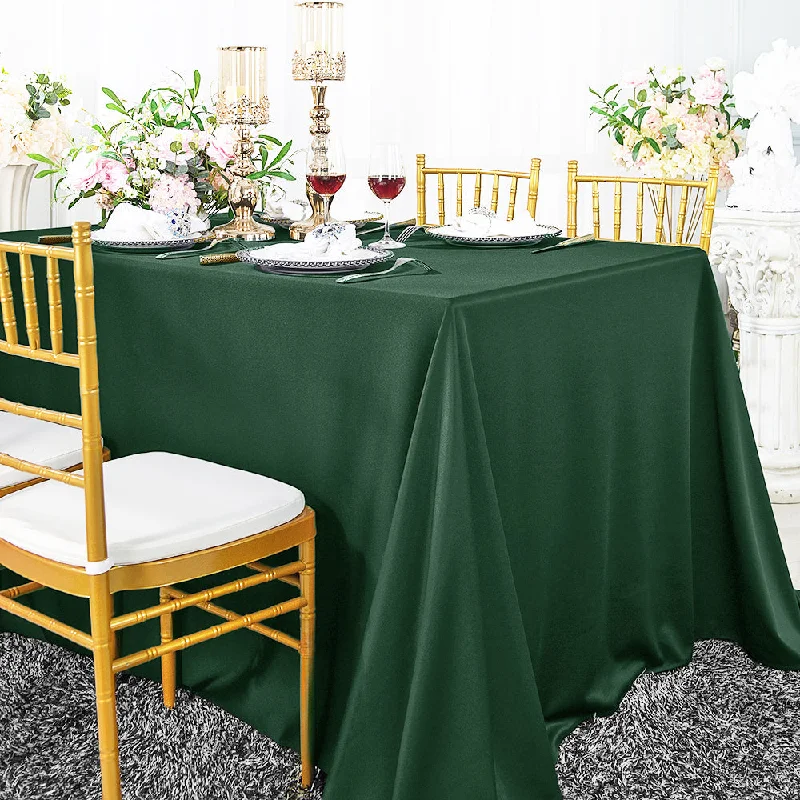 90"x156" Seamless Rectangular Scuba (Wrinkle-Free) (240 GSM) Tablecloth - Hunter Green/Holly Green (1pc)