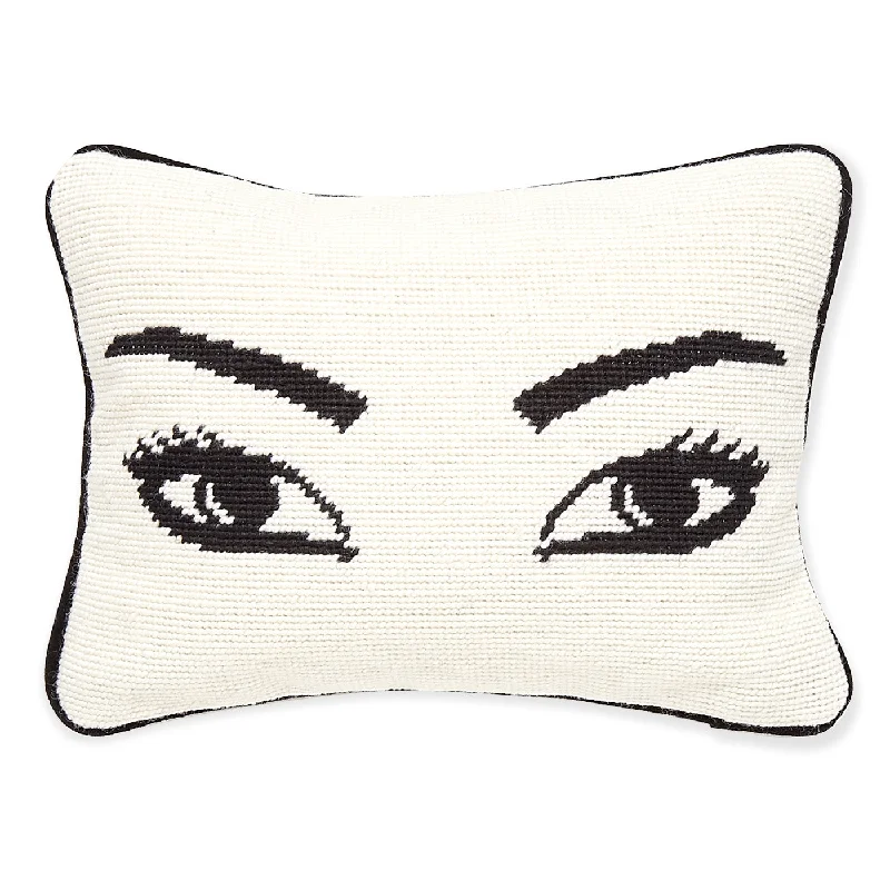 Eyes Needlepoint Throw Pillow